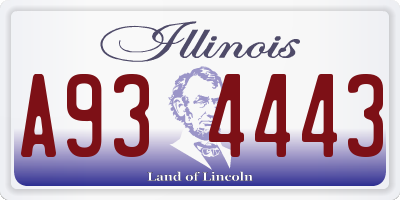IL license plate A934443