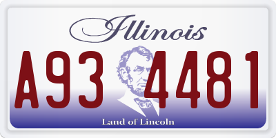 IL license plate A934481