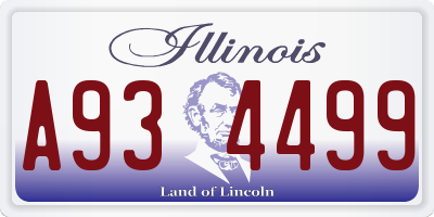IL license plate A934499