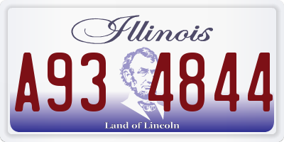 IL license plate A934844