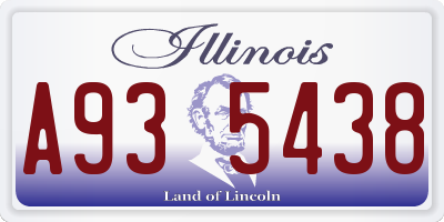 IL license plate A935438