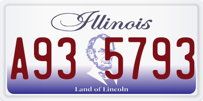 IL license plate A935793