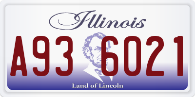 IL license plate A936021