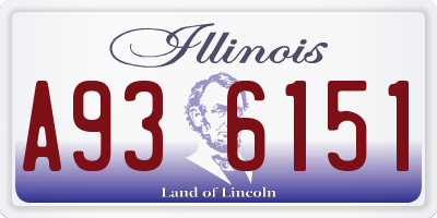 IL license plate A936151