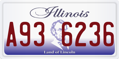 IL license plate A936236