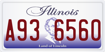 IL license plate A936560