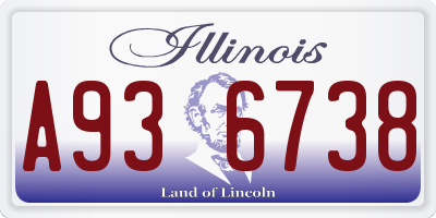 IL license plate A936738