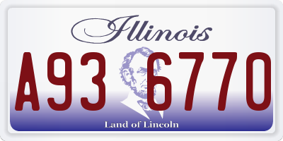 IL license plate A936770