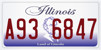 IL license plate A936847