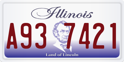 IL license plate A937421