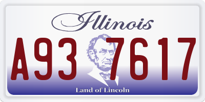IL license plate A937617