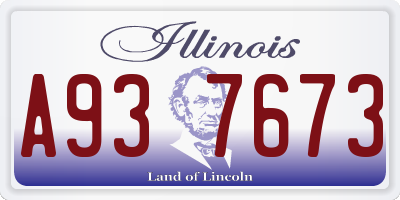 IL license plate A937673