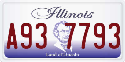 IL license plate A937793