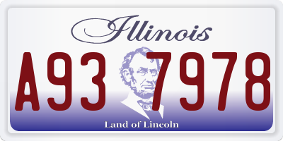 IL license plate A937978