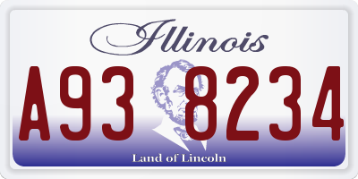 IL license plate A938234