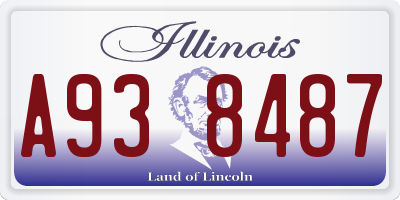 IL license plate A938487