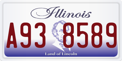 IL license plate A938589