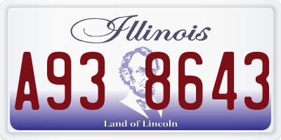 IL license plate A938643