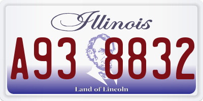 IL license plate A938832