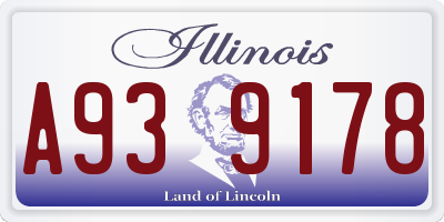 IL license plate A939178
