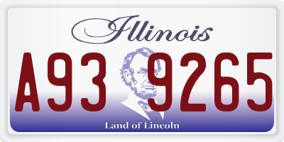 IL license plate A939265
