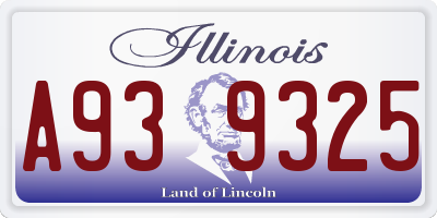 IL license plate A939325