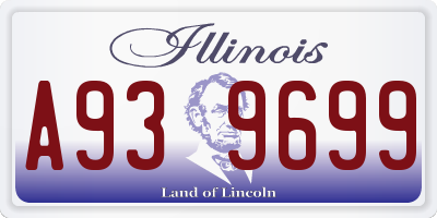 IL license plate A939699