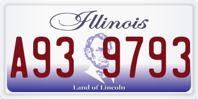 IL license plate A939793