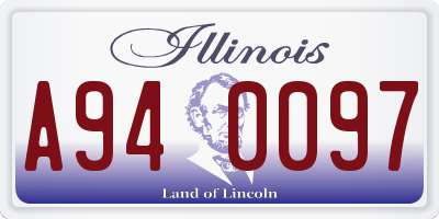 IL license plate A940097