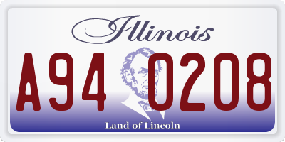 IL license plate A940208
