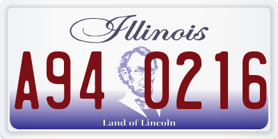 IL license plate A940216