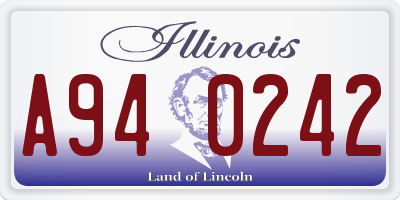 IL license plate A940242