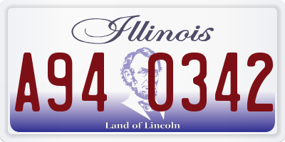 IL license plate A940342