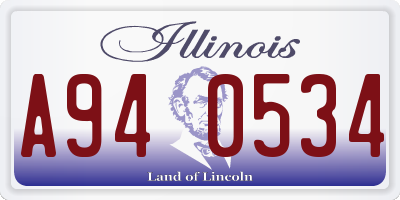 IL license plate A940534