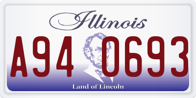 IL license plate A940693