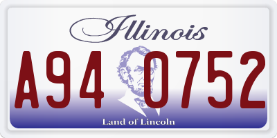 IL license plate A940752