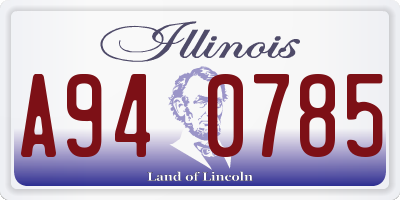 IL license plate A940785
