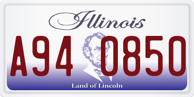 IL license plate A940850