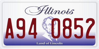 IL license plate A940852