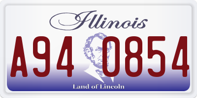 IL license plate A940854
