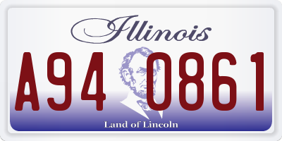 IL license plate A940861