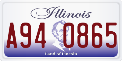 IL license plate A940865
