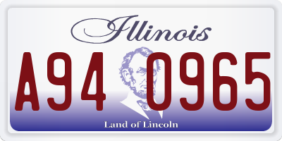 IL license plate A940965