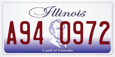 IL license plate A940972