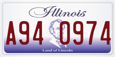 IL license plate A940974