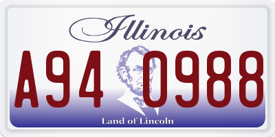 IL license plate A940988