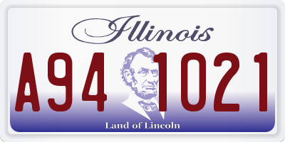 IL license plate A941021