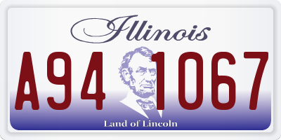 IL license plate A941067