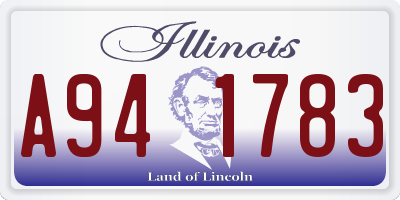 IL license plate A941783