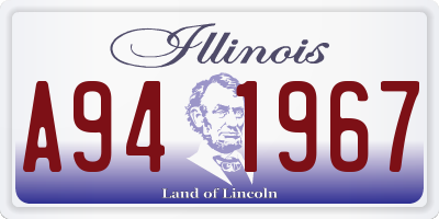 IL license plate A941967